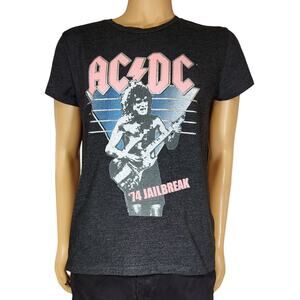 AC DC ‘74 Jail Break Round Neck Short Sleeves T-Shirt Women's Size Large DREAMR